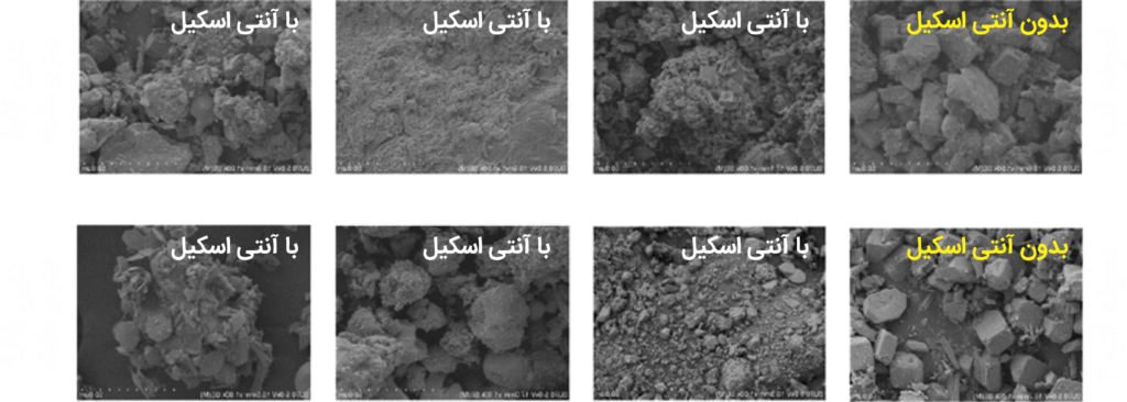 تصویر رسوب اب بدون حضور فیلتر ضد رسوب اهکی انتی اسکیل و با حضور فیلتر