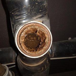 a pipe which inside is corroded