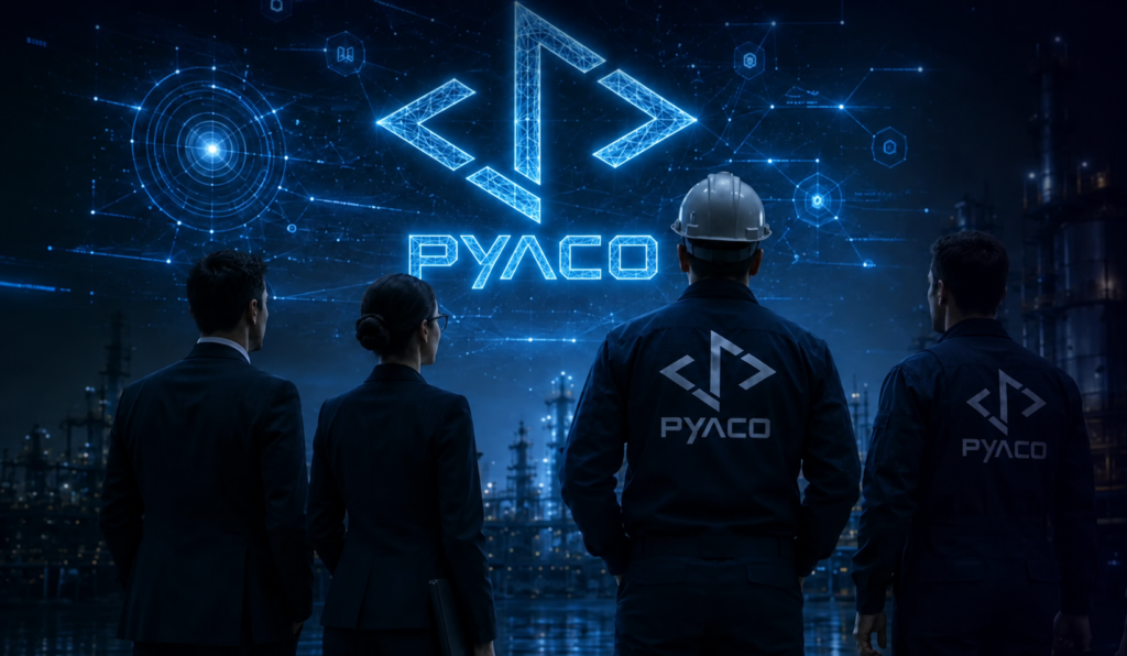 تیم پیاکو با نشان رسمی PYACO در فضای فناوری صنعتی